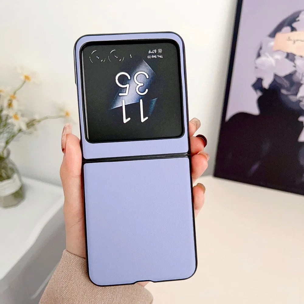 Moto Razr 50 Ultra PU Leather Hard Shell Phone Case for Motorola Razr 50 Ultra Razr 50 2024 Anti Fall Measures Protective Cover