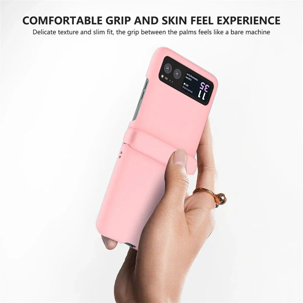 Candy Color Hinge Protective Case For MOTO Razr 50 Ultra Skin Feel Shockproof Flip Cover For MOTO Razr 40 PC Bumper Shell Funda