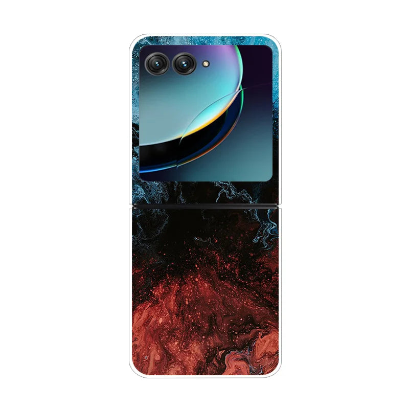 For Moto Razr40 Ultra 5G Case Plastic Wolf Lion Marble PC Hard Back Covers for Motorola Razr 40 Ultra Razr+ Razr4 2023 Capa