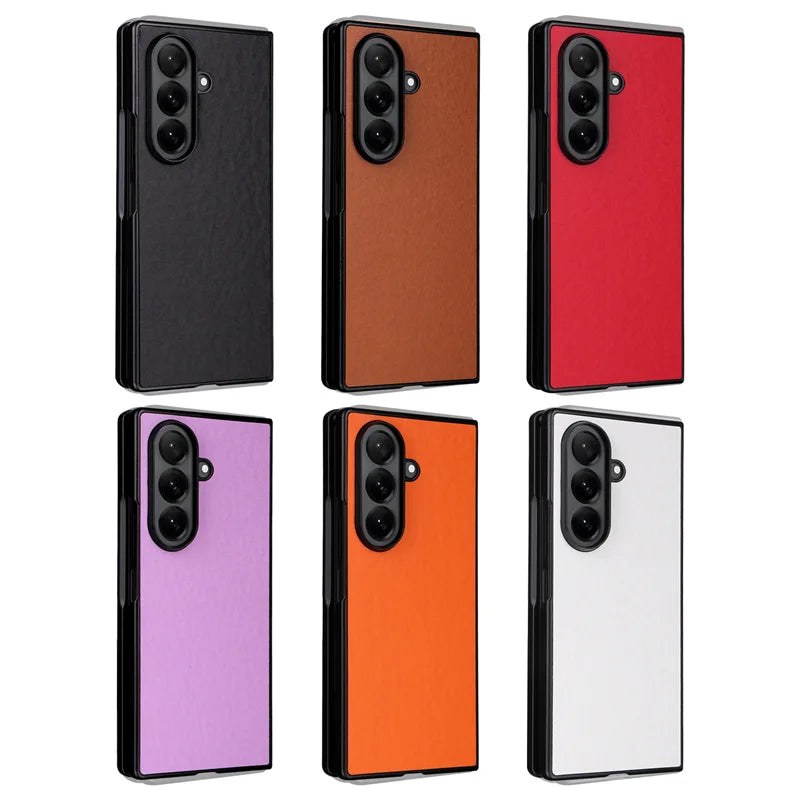 For Samsung Galaxy Z Fold 7 Lambskin Veneered Back Shell Pu For Galaxy Z Fold7 Fold 7 Phone Case