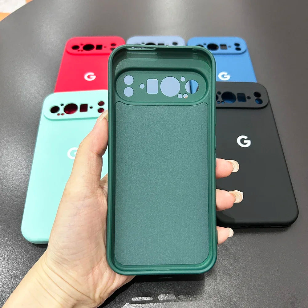 For Google Pixel 9 9a 8 8Pro 8a 7 7Pro 7a Case Liquid Silicone Soft Cover for Pixel 9ProXL 6 6Pro 6a 5 5a Shockproof Plain Cover