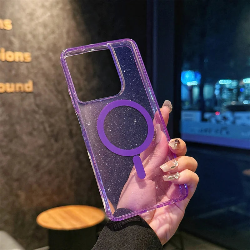 Simple Slim Glitter Bling Wireless Charging Magnetic Case For Motorola Moto G Stylus Powet Play 5G 2024 2025 Soft TPU Back Cover