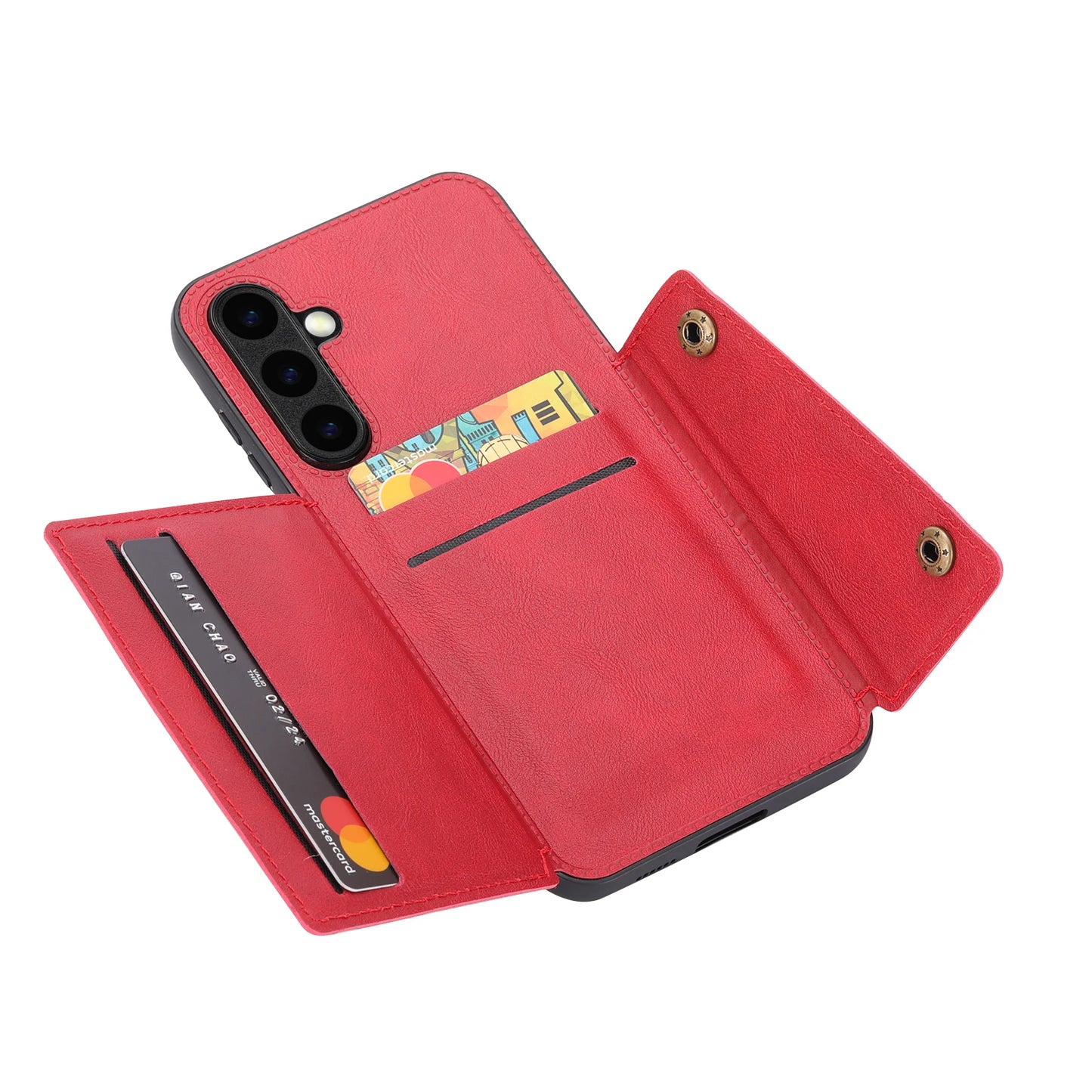Card Holder Leather Case for Samsung Galaxy S25 Ultra S24 FE S23 S22 Ultra S21 S20 FE S10 Plus 5G Wallet Phone Cover Etui Coque