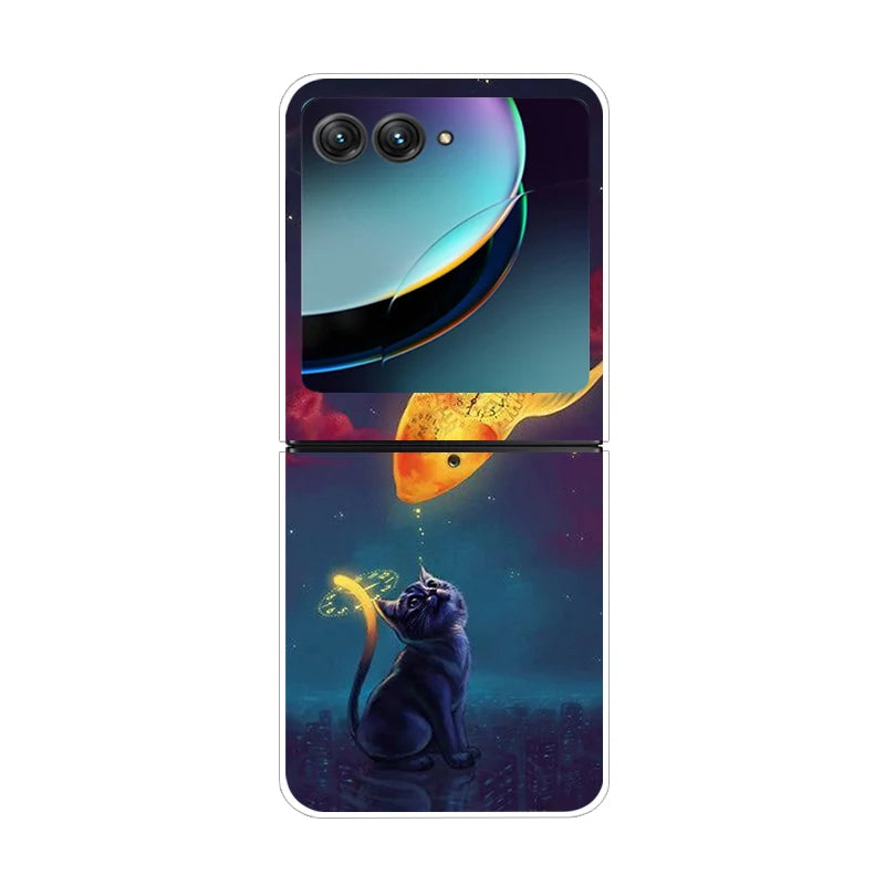 For Motorola Razr 50 Ultra Case Cute Transparent PC Hard Case Back Cover For Moto Razr 50 Ultra Phone Coque 50Ultra Plus Capa