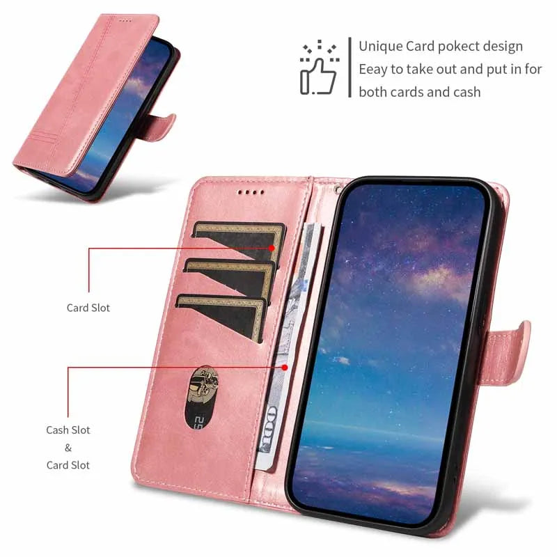 Leather Case For Motorola Moto G13 G23 G53 G73 G14 G24 G34 G54 G84 G85 G04 G04S E13 E14 Flip Wallet Card Stand Book Phone Cover