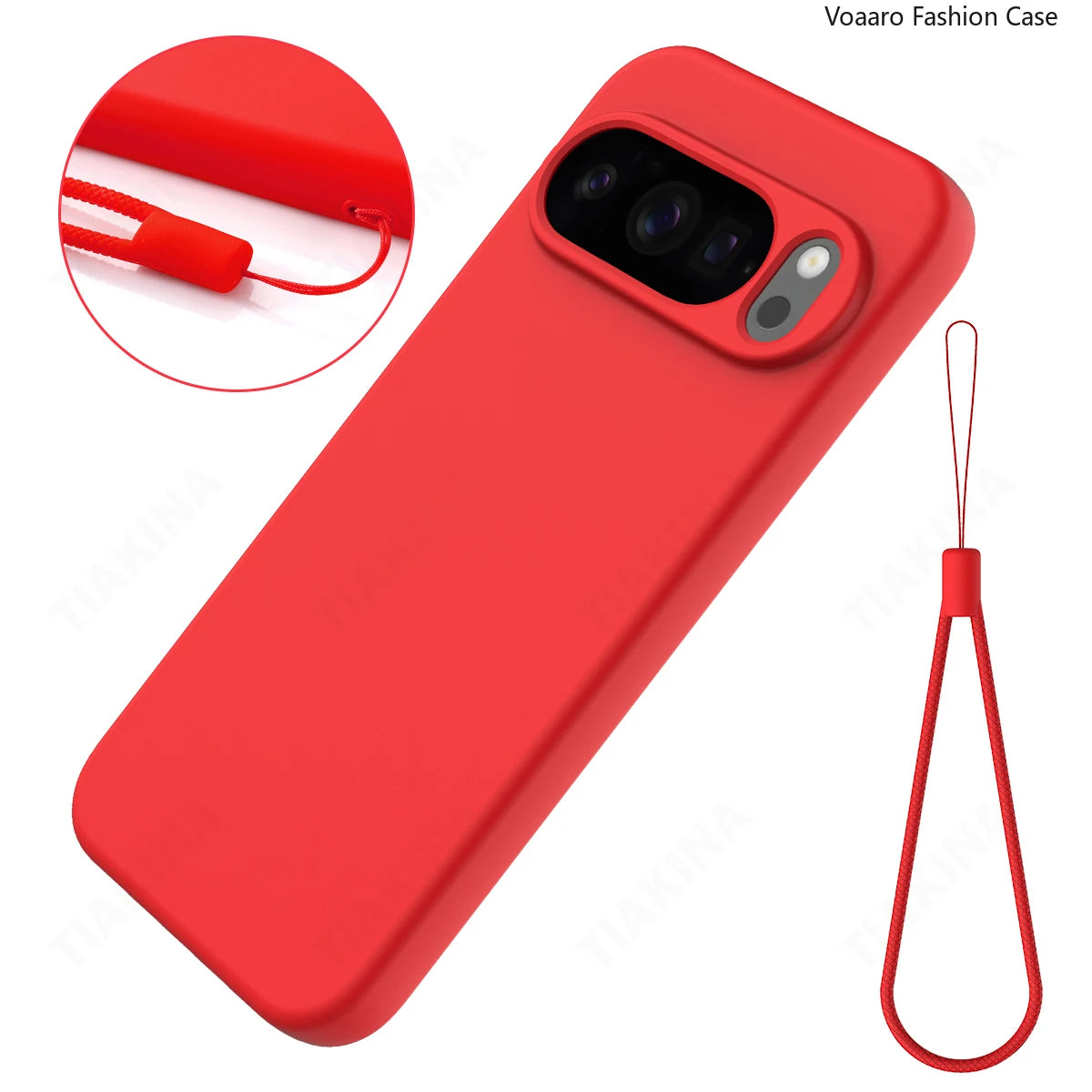 Soft Liquid Silicone Protective Funda for Google Pixel 10 Pro XL Case for Google Pixel 10 Pro Case Shockproof Cover with Strap