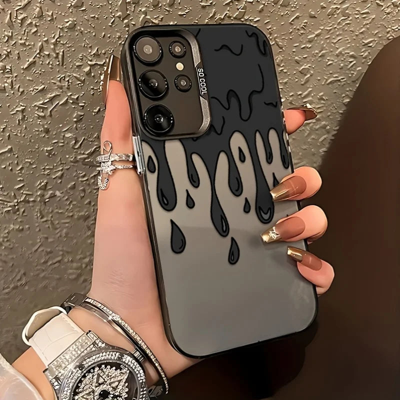 For Samsung Galaxy S25 Ultra Case Samsung S24 S24Ultra S22 S23 FE S 25 Case IMD Black Long Snake Animal Pattern Hard Phone Cover