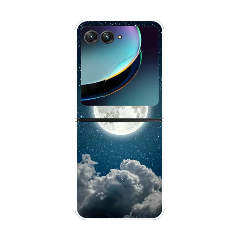 For Moto Razr40 Ultra 5G Case Plastic Wolf Lion Marble PC Hard Back Covers for Motorola Razr 40 Ultra Razr+ Razr4 2023 Capa