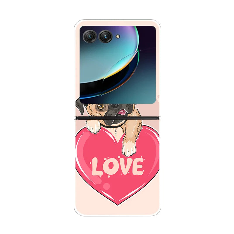 Case For Motorola Razr 40 Ultra Transparent Hard Folding Luxury Pattern For Motorola Moto Razr 40 Ultra Clear Cover Razr40 Ultra