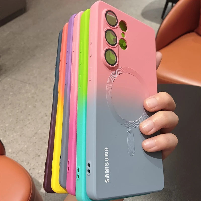 Comes With Lens Film Gradient Color Case For Samsung Galaxy S25 S24 S23 S22 S21 S20 Ultra Plus S21 S20 FE Soft Silicone Cover