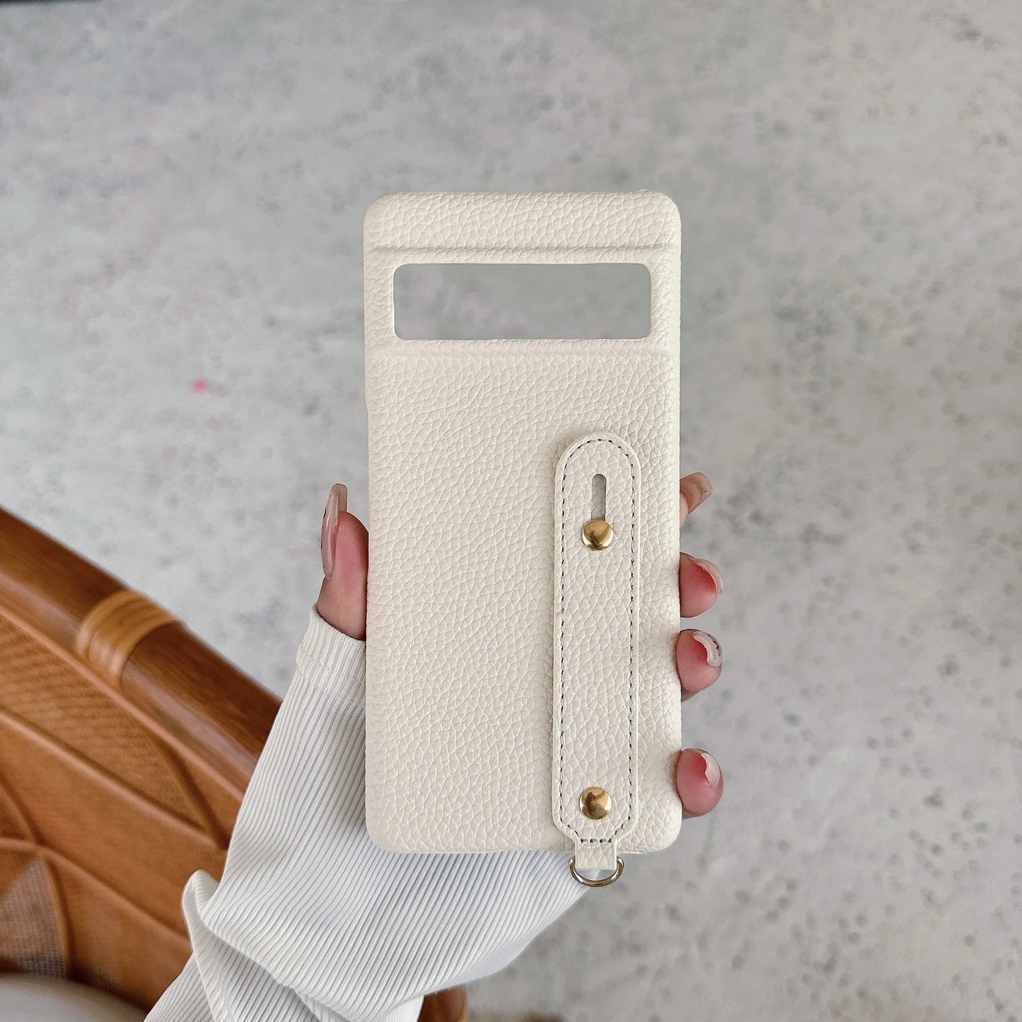 Leather Litchi Wrist Strap Holder Phone Case For Google Pixel 9 8 7 6 Pro Pixel 8A 7A 6A 9 XL Colorful Finger Ring Buckle Cover