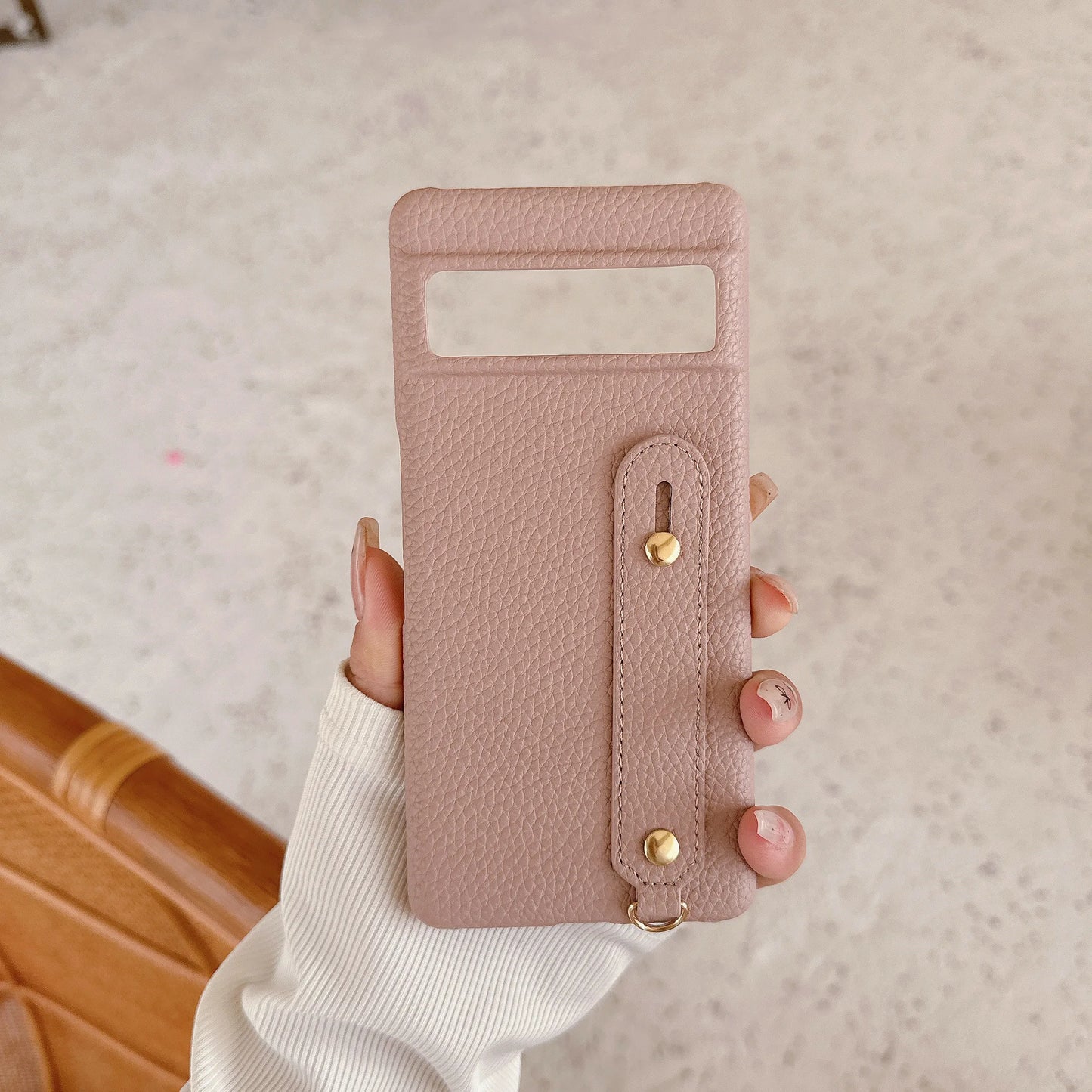 Leather Litchi Wrist Strap Holder Phone Case For Google Pixel 9 8 7 6 Pro Pixel 8A 7A 6A 9 XL Colorful Finger Ring Buckle Cover