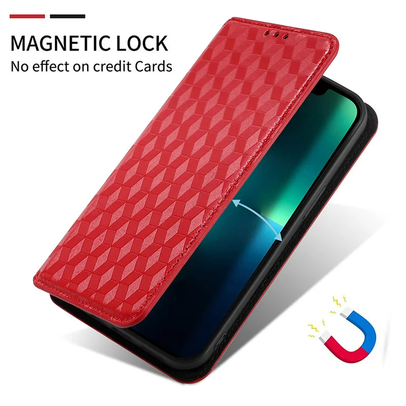 For Google Pixel 10 10 Pro stereoscopic lines flip wallet skin PU case purse For Google Pixel 10 Pro 3D Magnetic Phone Cover