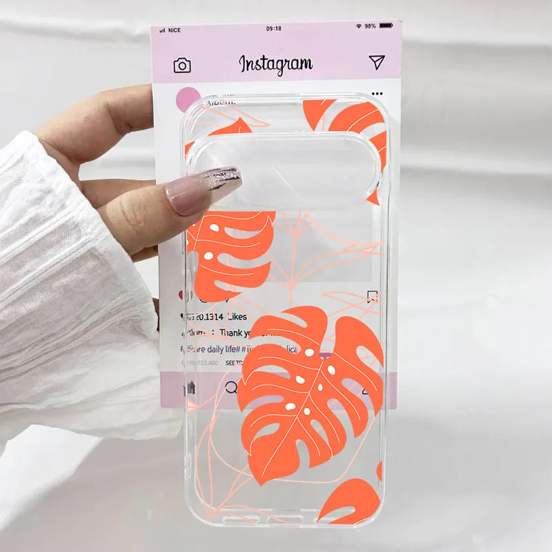 Palm Tree Leaves Plant Flower Phone Case For Google Pixel 10 8 Pro 10 Pro XL 5G 6 7 8 9 Pro 8A Cute Clear Soft TPU Cover Fundas