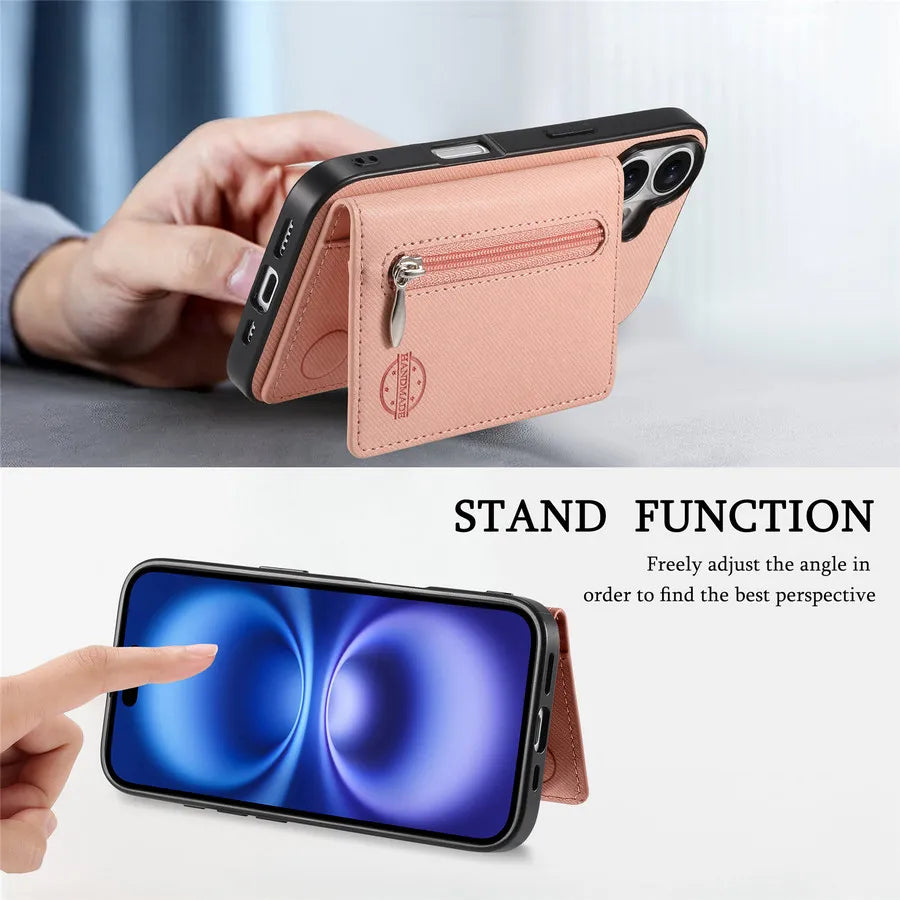 Pixel 10 9 Pro XL 5G RFID Zipper Card Leather Back Case For Google Pixel 9A Wallet Funda Pixel 9 10 Pro 9 A Luxury Cover