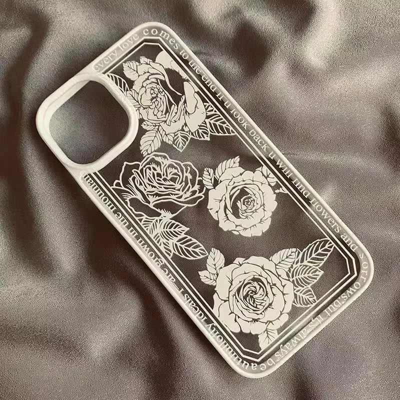 Flower Phone Case For Samsung A06 A16 S25 S24 S23 S22 Ultra S24 FE A54 A35 A15 A55 A52 A34 5G Vintage White Rose Clear Cover