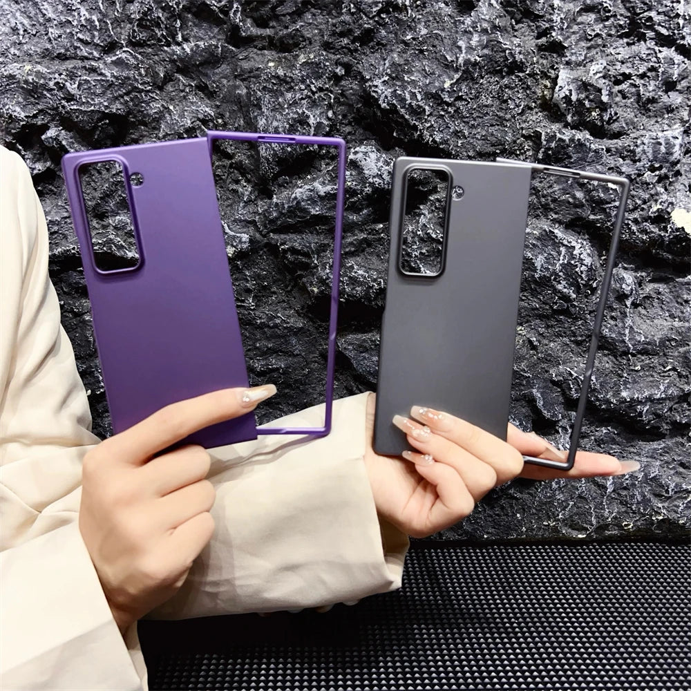 Luxury Matte Solid Camera Protect Bumper Case For Samsung Galaxy W25 Z Fold SE New Solid Candy Color Skin Feeling Back Cover