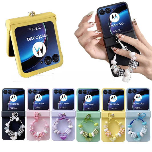 For Motorola Razr 40 50 Ultra Razr 40Ultra 50Ultra 2023Plus 2024 Plus Case Cute With Keychain Shockproof Back Cover Accessories