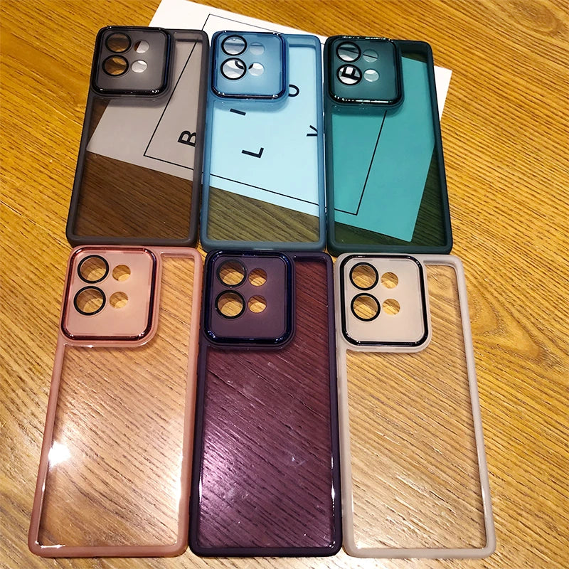 Fashion Transparent MOTO Edge 50 Neo Case for Motorola Edge 50 Fusion 40 G35 G24 Lens Film Protection Soft Silicone Clear Cover