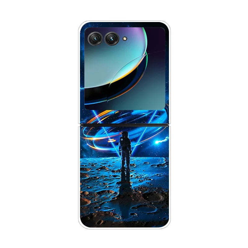 For Moto Razr40 Ultra 5G Case Plastic Wolf Lion Marble PC Hard Back Covers for Motorola Razr 40 Ultra Razr+ Razr4 2023 Capa