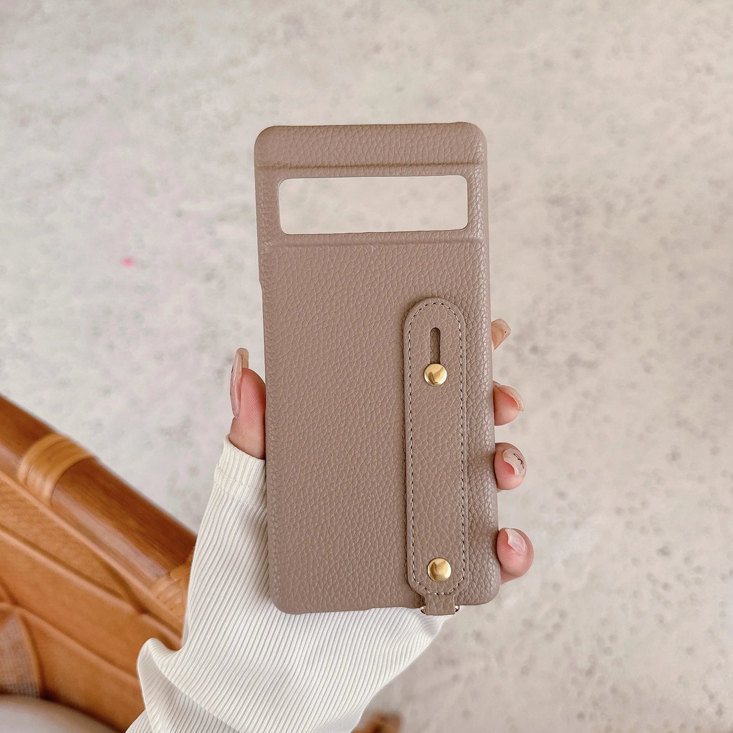 Leather Litchi Wrist Strap Holder Phone Case For Google Pixel 9 8 7 6 Pro Pixel 8A 7A 6A 9 XL Colorful Finger Ring Buckle Cover