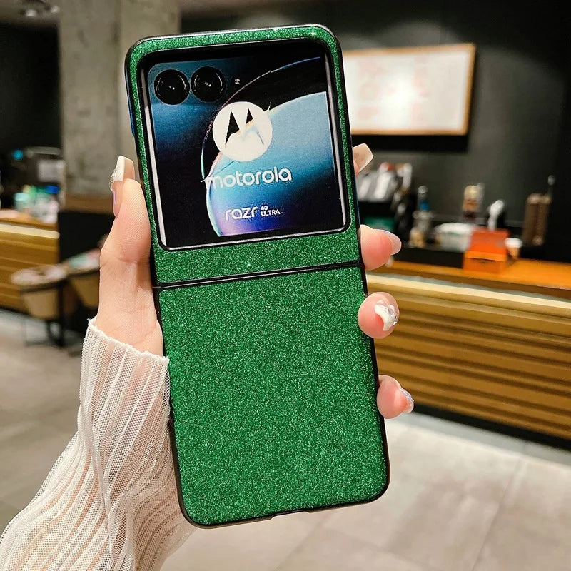 Luxury Bling Glitter Phone Case For Motorola Razr 50 40 Ultra Moto Razr40 Razr50Ultra 2023 Slim Hard Plastic PU Leather Cover
