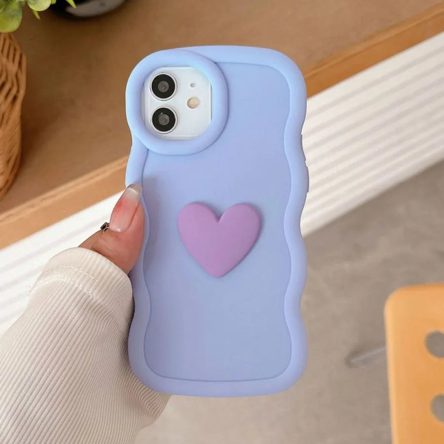 Moto 53 G23 G13 G20 G30 G04S Love Heart Candy Wavy Silicone Case For Motorola Moto G54 G84 5G G82 G52 G22 G32 G24 G34 Soft Cover
