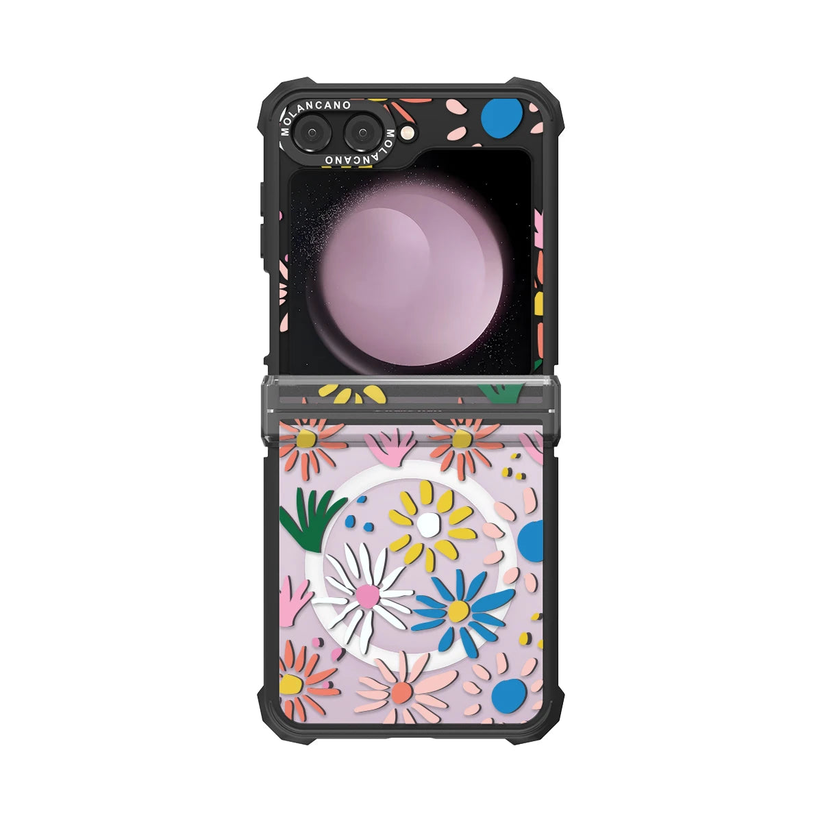 Molancano case for Samsung Galaxy Z Flip 6 5 4 with Floral Pattern Design Flexible Bumper Shockproof Protective Cover for Girl