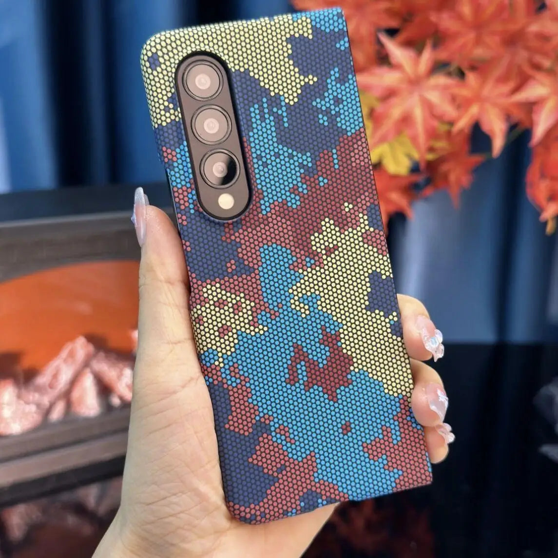 For Samsung Galaxy Z Fold 7 Case Hard PC carbon fiber camouflage Protective Back Cover Case For Z Fold 7 6 5 4 3 Se Phone Shell