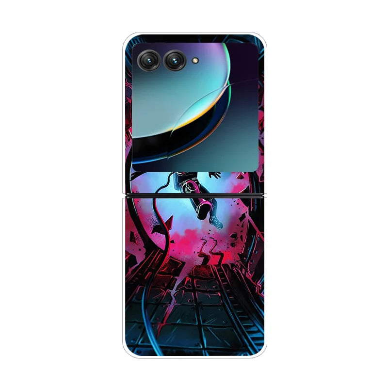 For Motorola Razr 40 Ultra Phone Case Flower Painted Clear Plastic PC Hard Back Cover For Moto Razr 40 Ultra Case 40Ultra 6.9"