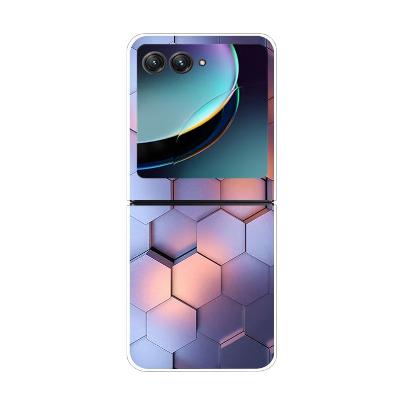 For Motorola Razr 40 Ultra Phone Case Flower Painted Clear Plastic PC Hard Back Cover For Moto Razr 40 Ultra Case 40Ultra 6.9"