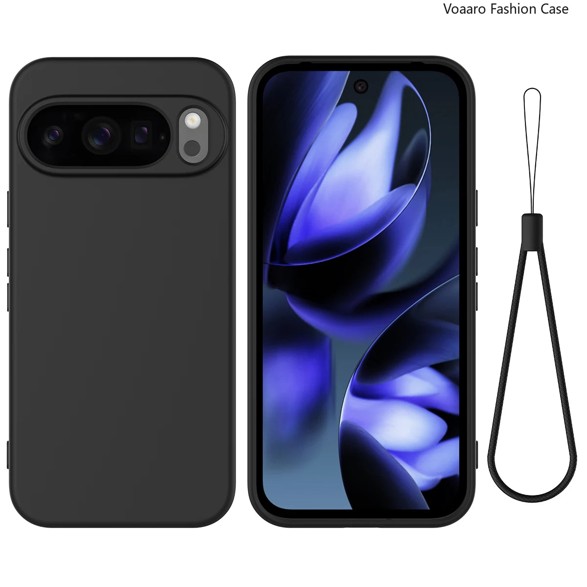 Soft Liquid Silicone Protective Funda for Google Pixel 10 Pro XL Case for Google Pixel 10 Pro Case Shockproof Cover with Strap