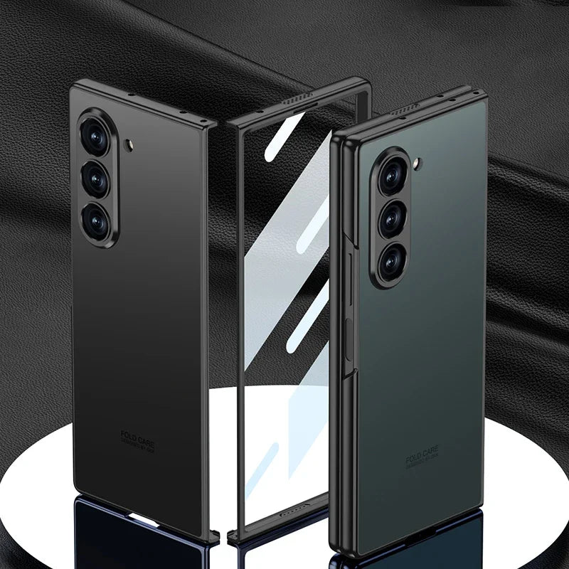 Fashionable Skin Anti-fall Protective Case For Samsung Galaxy Z Fold 6 5 4 3 With Screen Film Fold4 Fold5 Fold6 Protector Cover