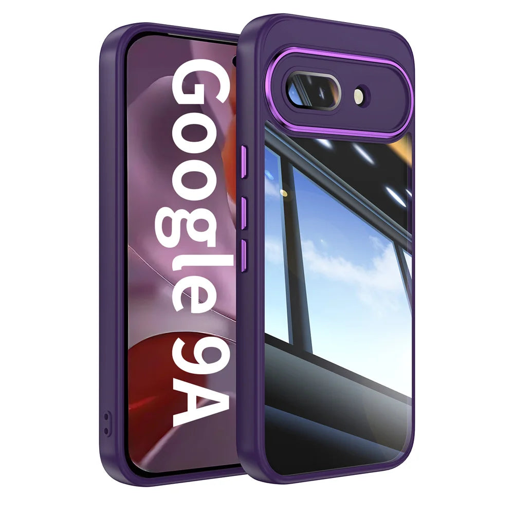Luxury Clear Acrylic Phone Case Bumper For Google Pixel 9 Pro XL 9A 8A Clear Shockproof Full Protection Transparent Back Cover