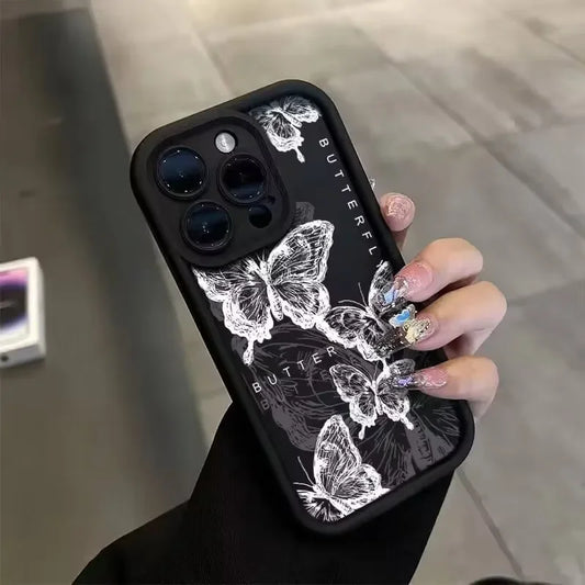 Black Butterfly Case for Motorola Moto Edge 40 Neo 50 Pro 50 Fusion 5G G84 G14 G04 G32 G35 G52 G30 G60S G53 G22 E13 E14 Casing