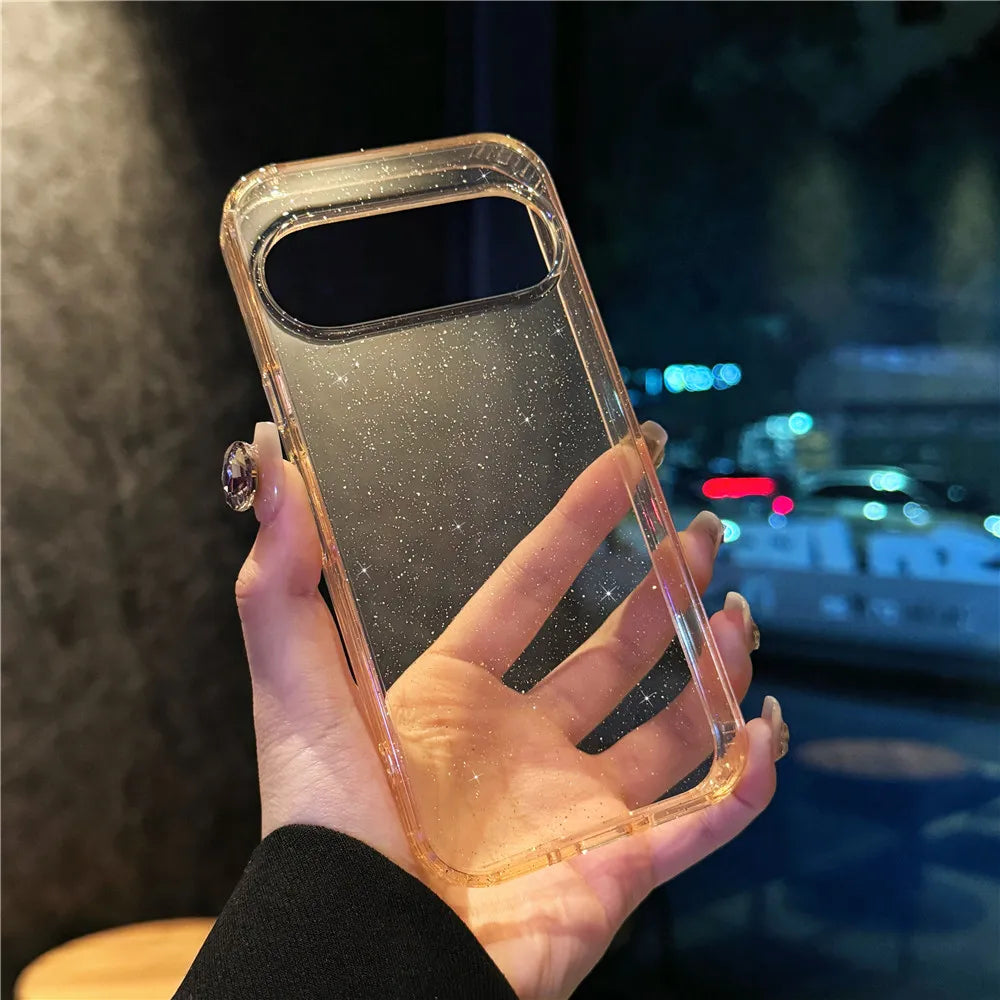 Luxury Bling Shining Glitter Clear Candy Case For Google Pixel 9 Pro XL 9 8 A Starry Sky Transparent Shockproof  Ins Shell Cover