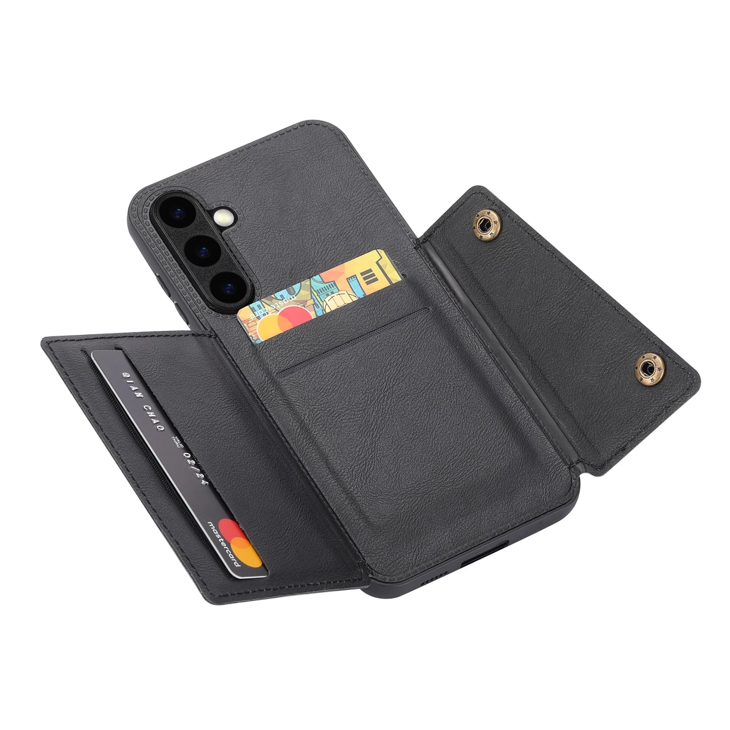 Card Holder Leather Case for Samsung Galaxy S25 Ultra S24 FE S23 S22 Ultra S21 S20 FE S10 Plus 5G Wallet Phone Cover Etui Coque