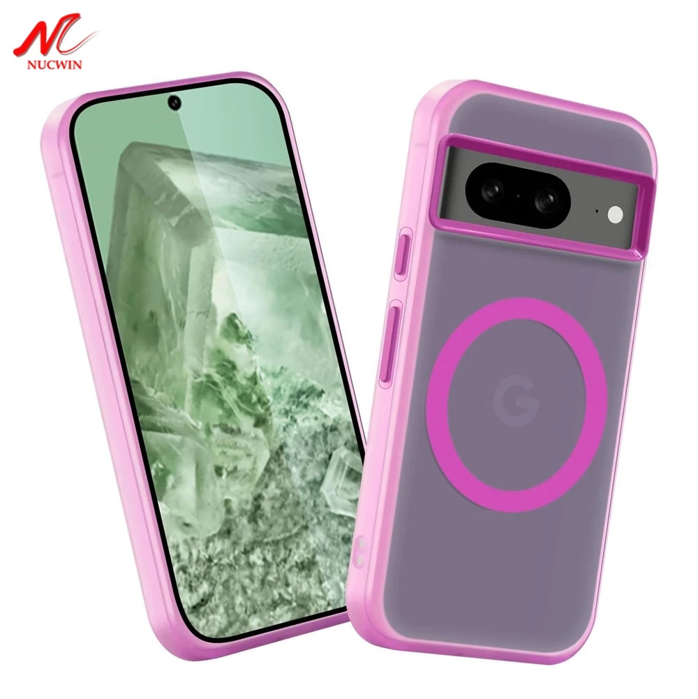 For Google Pixel 9A 9 Pro XL Magsafe Case Cute Translucent Candy Color Matte Magnetic Shockproof Cover for Google 8A 8 9 Pro XL