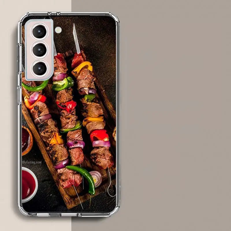Barbecue and Grilled Meat BBQ Phone Case for Samsung A16 A17 A26 A36 A56 A57 A55 A54 A37 A15 A25 A35 A14 A24 A34 Galaxy Note 20