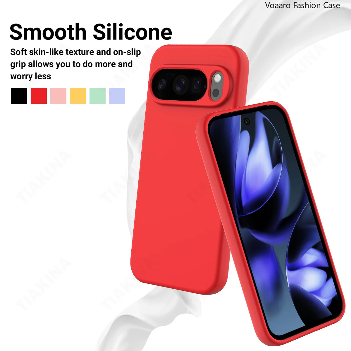 Soft Liquid Silicone Protective Funda for Google Pixel 10 Pro XL Case for Google Pixel 10 Pro Case Shockproof Cover with Strap