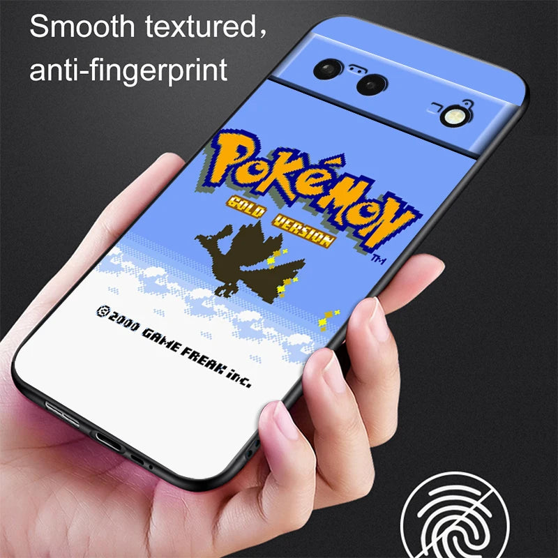 Cartoon P-Pokemon P-Pikachus For Google Pixel 9 8 7A 7 6A 6 5A 5 4 4A XL 5G Black Silicon Shockproof Shell Funda Phone Case