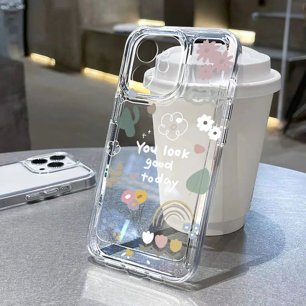 New Summer Leaves Clear Phone Case For Samsung Galaxy S25 Ultra S24 FE A56 A36 5G A55 A54 A35 A26 A16 A06 S23 S22 S21 Back Cover