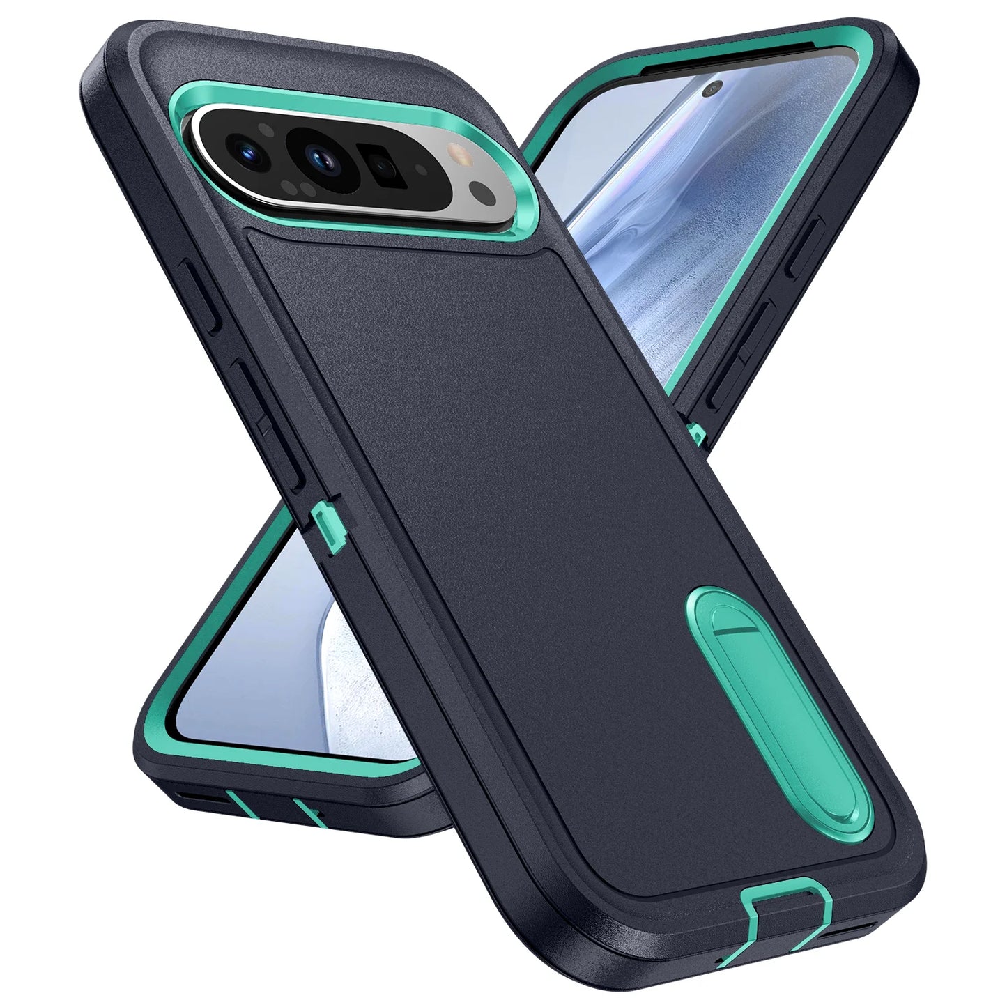 Heavy Duty Shockproof Case for Google Pixel 9 Pro XL Anti-Scratch Protective Kickstand Phone Case