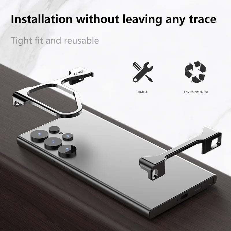 Irregular Metal Bumper Phone Case For Samsung Galaxy S25 S24 S23 S21 Ultra Plus Aluminum Cooling Shockproof Cover For S25Ultra