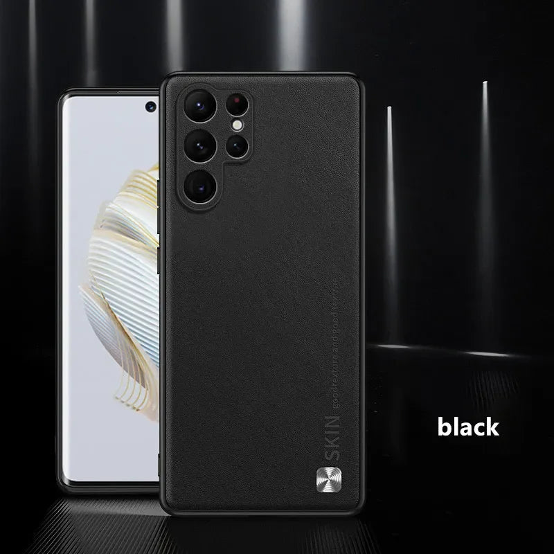 Luxury Business Solid Leather Anti Shock Protection Case for Samsung Galaxy S25 S24 S21 S22 S23 Ultra Plus FE A82 A55 A35 Case