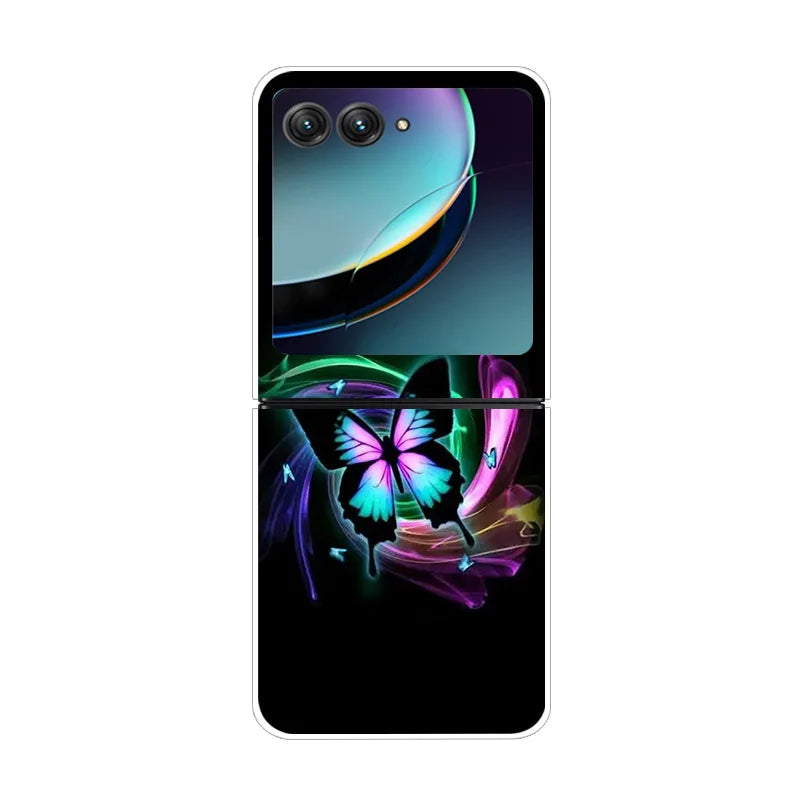 For Moto Razr40 Ultra 5G Case Plastic Wolf Lion Marble PC Hard Back Covers for Motorola Razr 40 Ultra Razr+ Razr4 2023 Capa