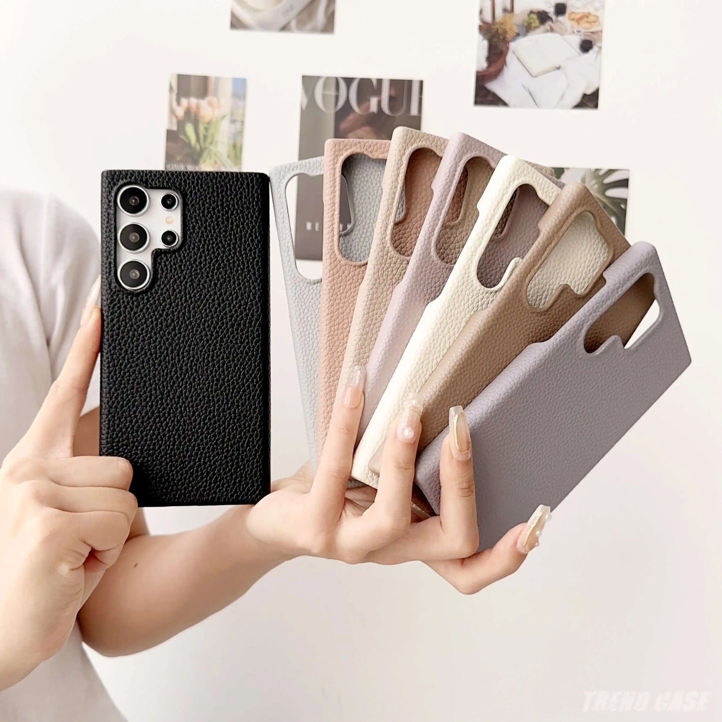 Litchi Grain Leather Case For Samsung Galaxy S24 S23 FE S22 Ultra Plus A55 A15 A35 A25 A54 A34 A24 A53 A33 A05S A05 Hard Cover