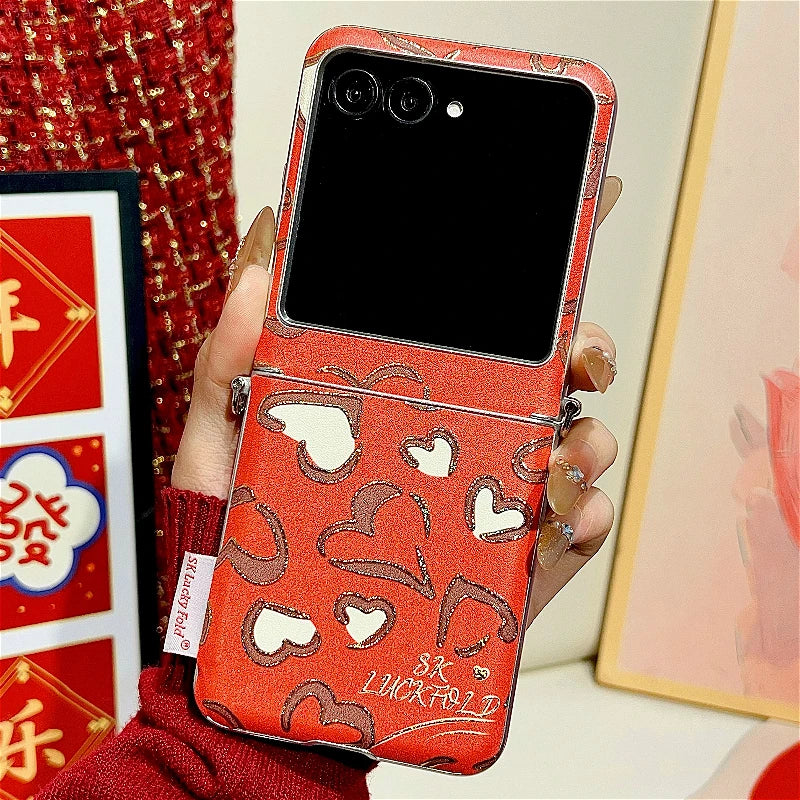 Luxury Leopard Print Bow Phone Case For Motorola Razr 60 50 Ultra 50Ultra Side Buckle with Lanyard Protection Shockproof Cover