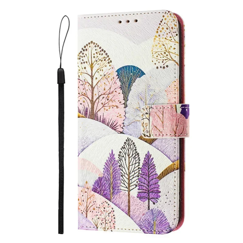 5G Leather Phone Case For Motorola MOTO G 5G 2025 MotoG Stylus 2024 2023 2022 2021 Flip Cover Wallet Magnetic Painted Cases Bear