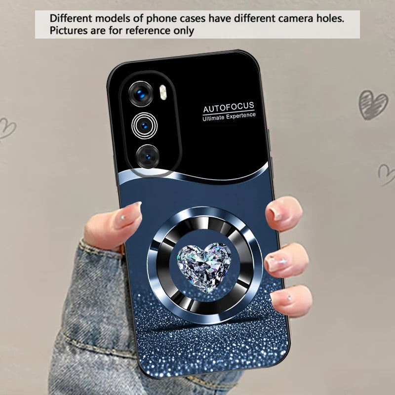 Purple Circle Diamond For Motorola Moto G 04 G05 G14 15 24 34 35 54 55 75 84 85 Edge 40 50 Fusion 60 Fusion TPU soft phone case